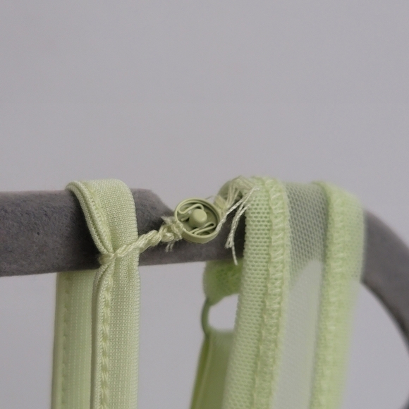 Urban Outfitters Green Mesh Asymmetrical Hem Spaghetti Strap Dress Scoop Neck - Picture 6 of 8